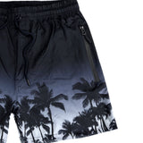 5 EVEN STAR - YHM 819 - grey palm trees swim shorts - black