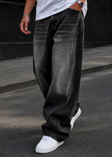 GUF CLOTHING - Ανδρικό  τζιν παντελόνι Baggy  - Μαύρο YX-3717
