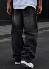 GUF CLOTHING - Ανδρικό  τζιν παντελόνι Baggy  - Μαύρο YX-3717