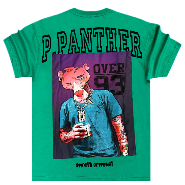 Ανδρική κοντομάνικη μπλούζα GANG - Z-1001 - regular tee p. panther smooth criminal πράσινο