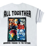 Ανδρική κοντομάνικη μπλούζα GANG - Z-1011 - Overisized all together fashion to the future λευκό