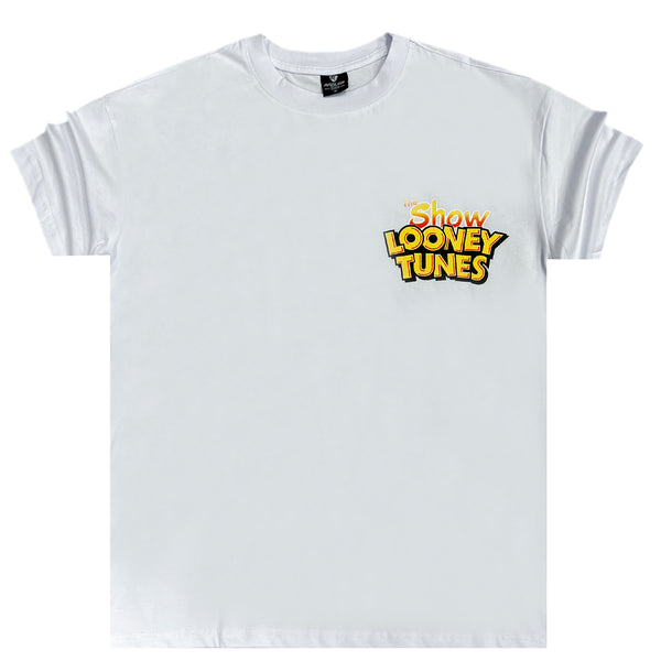 Κοντομάνικη μπλούζα GANG - Z-1015 - Regular fit the show Looney Tunes tee λευκό