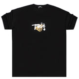 Κοντομάνικη μπλούζα GANG - Z-1030 - regular fit true logo tee μαύρο