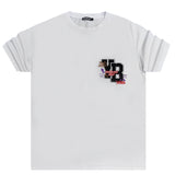Ανδρική κοντομάνικη μπλούζα GANG - Z-1048 - regular YB logo λευκό