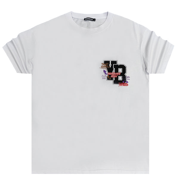 Ανδρική κοντομάνικη μπλούζα GANG - Z-1048 - regular YB logo λευκό