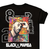 Ανδρική κοντομάνικη μπλούζα GANG - Z-1061 - Oversized fit black mamba logo tee μαύρο