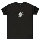 Κοντομάνικη μπλούζα GANG - Z-1063 - Oversized fit hip hop king logo μαύρο