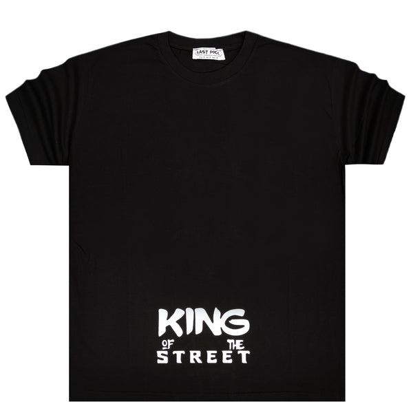 Ανδρική κοντομάνικη μπλούζα GANG - Z-1064 - regular fit king of the street tee μαύρο