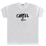 Ανδρική κοντομάνικη μπλούζα GANG - Z-1070 - Oversized fit cartel joker logo λευκό