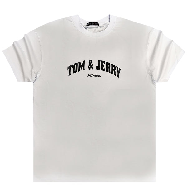 Κοντομάνικη μπλούζα GANG - Z-1071 - Oversized tom and jerry best friends tee λευκό
