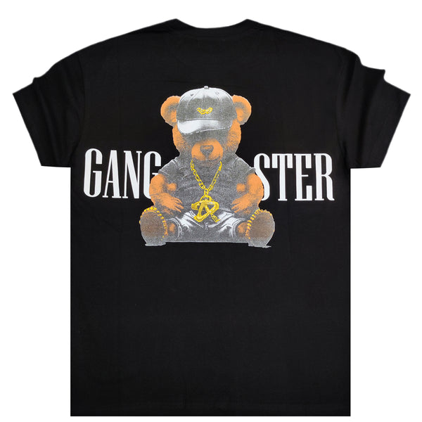 Ανδρική κοντομάνικη μπλούζα GANG - Z-1080 - regular fit gangster μαύρο
