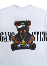 Ανδρική κοντομάνικη μπλούζα GANG - Z-1080 - regular fit gangster logo λευκό