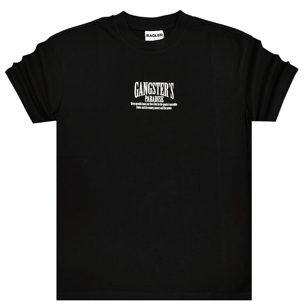 Ανδρική κοντομάνικη μπλούζα GANG - Z-1081 - regular fit gangster's paradise μαύρο
