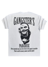 Ανδρική κοντομάνικη μπλούζα GANG - Z-1081 - regular gangster's paradise logo λευκό