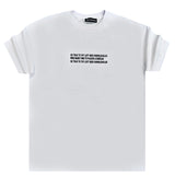 Ανδρική κοντομάνικη μπλούζα GANG - Z-1082 - regular fit crow logo λευκό