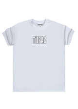 Ανδρική κοντομάνικη μπλούζα GANG - Z-1083 - regular fit tupac logo λευκό