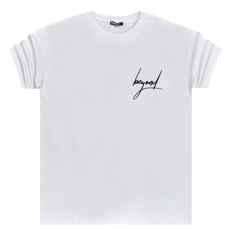 Ανδρική κοντομάνικη μπλούζα GANG - Z-1084 - regular beyond logo λευκό