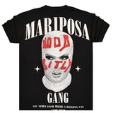 Κοντομάνικη μπλούζα GANG - Z-1086 - regular fit mariposa gang logo μαύρο