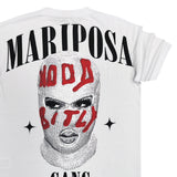 Κοντομάνικη μπλούζα GANG - Z-1086 - regular mariposa gang logo λευκό