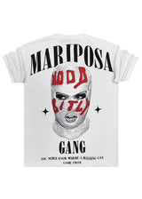 Κοντομάνικη μπλούζα GANG - Z-1086 - regular mariposa gang logo λευκό