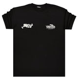 Κοντομάνικη μπλούζα GANG - Z-1087 - regular fit brken wanted logo μαύρο