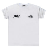 Κοντομάνικη μπλούζα GANG - Z-1087 - regular brken wanted logo λευκό