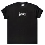 Ανδρική κοντομάνικη μπλούζα GANG - Z-1088 - regular fit teach peace logo μαύρο