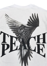 Ανδρική κοντομάνικη μπλούζα GANG - Z-1088 - regular fit teach peace logo λευκό