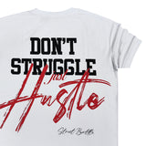 Ανδρική κοντομάνικη μπλούζα GANG - Z-1089 - regular fit don't struggle logo λευκό