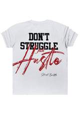 Ανδρική κοντομάνικη μπλούζα GANG - Z-1089 - regular fit don't struggle logo λευκό