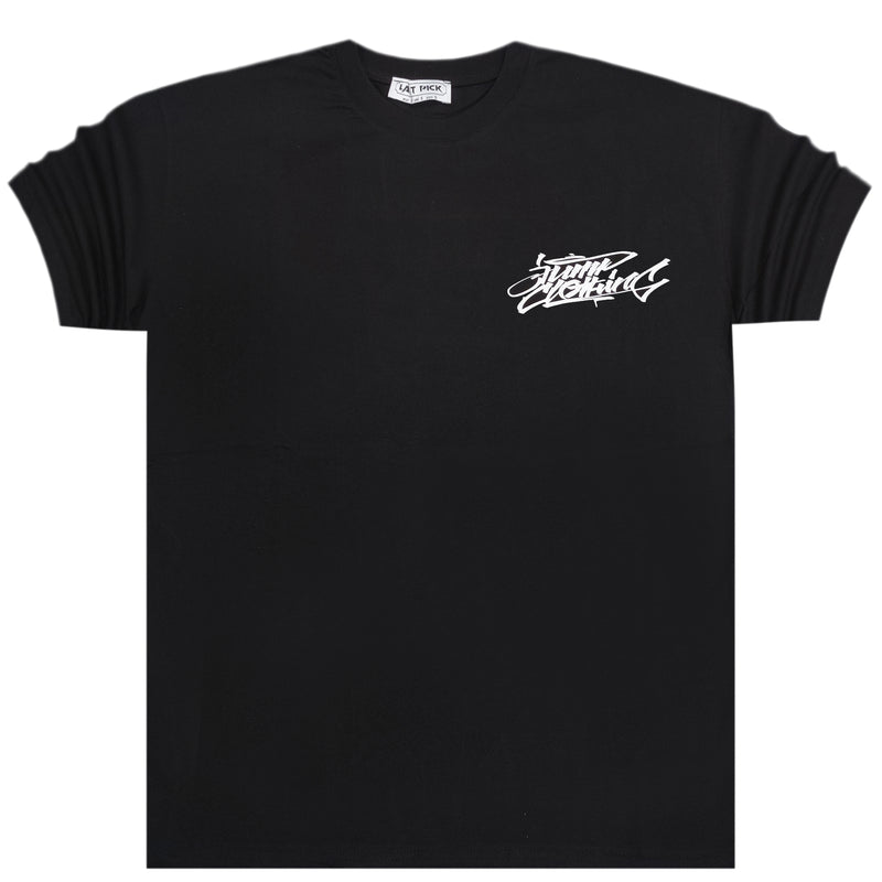 Κοντομάνικη μπλούζα GANG - Z-1093 - oversized fit bunny clothing logo μαύρο