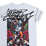 Κοντομάνικη μπλούζα GANG - Z-1093 - oversized bunny clothing logo λευκό