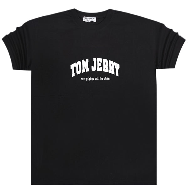 Κοντομάνικη μπλούζα GANG - Z-1094 - oversized fit tom jerry logo μαύρο