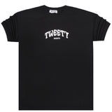Κοντομάνικη μπλούζα GANG - Z-1096 - oversized fit tweety gansta logo μαύρο