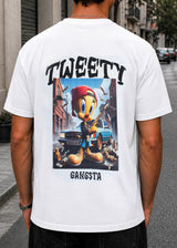 GUF CLOTHING Κοντομάνικη μπλούζα λευκή Gangsta Z-1096-white