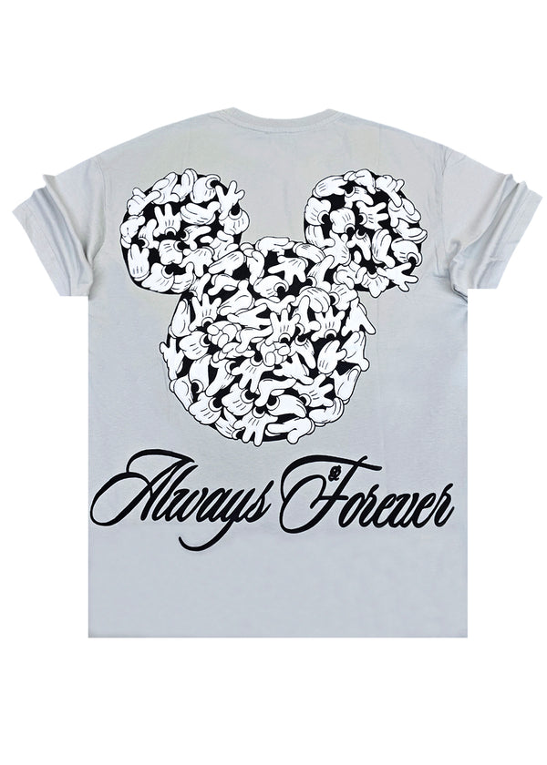 Κοντομάνικη μπλούζα GUF - Z-1208 -always forever regular fit tee γκρι ανοιχτό