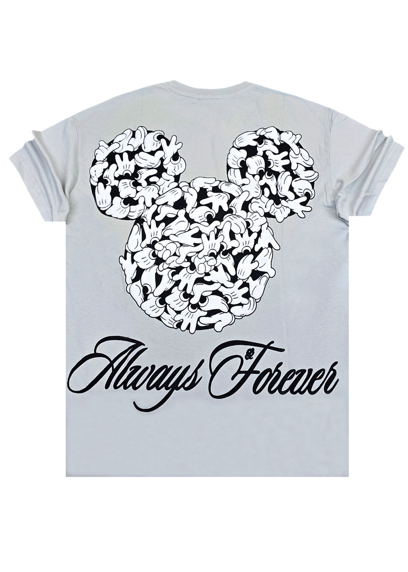 Κοντομάνικη μπλούζα GUF - Z-1208 -always forever regular fit tee γκρι ανοιχτό