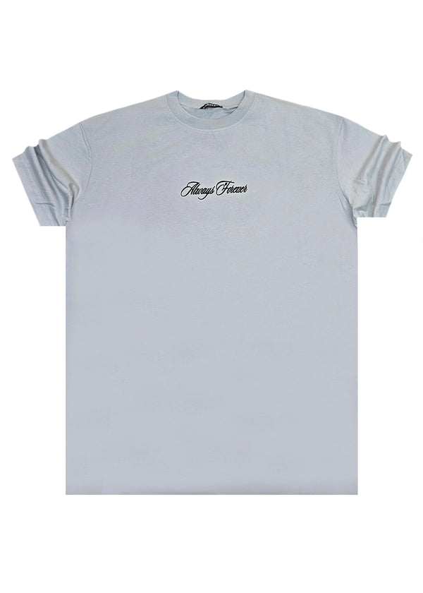 Κοντομάνικη μπλούζα GUF - Z-1208 -always forever regular fit tee γκρι ανοιχτό