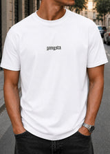 GUF CLOTHING Ανδρική κοντομάνικη μπλούζα λευκή Gangsta Z-1211-white