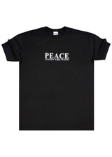 Κοντομάνικη μπλούζα GUF - Z-1213 - peace enjoy the wind regular fit tee μαύρο