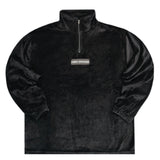 Tony couper - Z23/6 - velvet half-zip crewneck - black