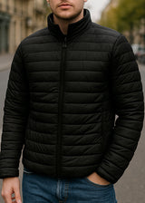 Ανδρικό ανοιξιάτικο μπουφάν GUF - ZH69_51# - simple puffer μαύρο
