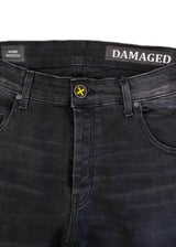 DAMAGED JEANS - Ανδρικό τζιν παντελόνι regular fit -Μαύρο ZR75L
