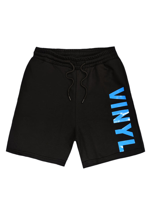 Ανδρική βερμούδα Vinyl art clothing - 04952-01 - logo print shorts μαύρο