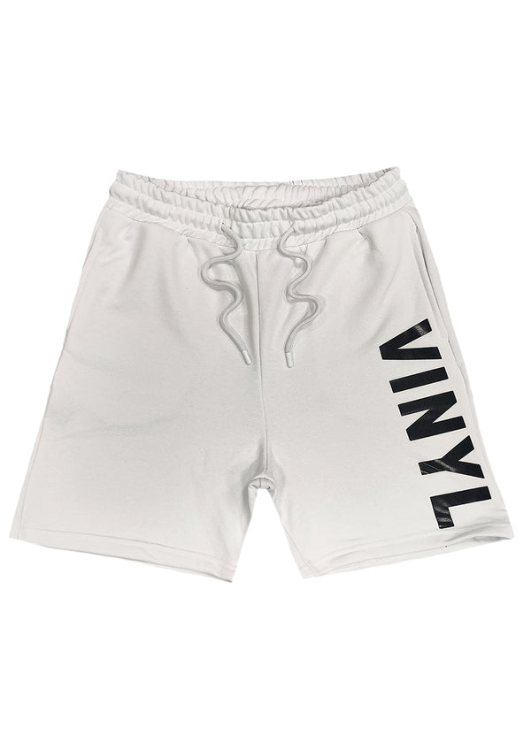 Ανδρική βερμούδα Vinyl art clothing - 04952-02 - logo print shorts λευκό