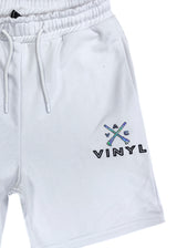 Ανδρική βερμούδα Vinyl art clothing - 05970-02 - elevated logo shorts λευκό