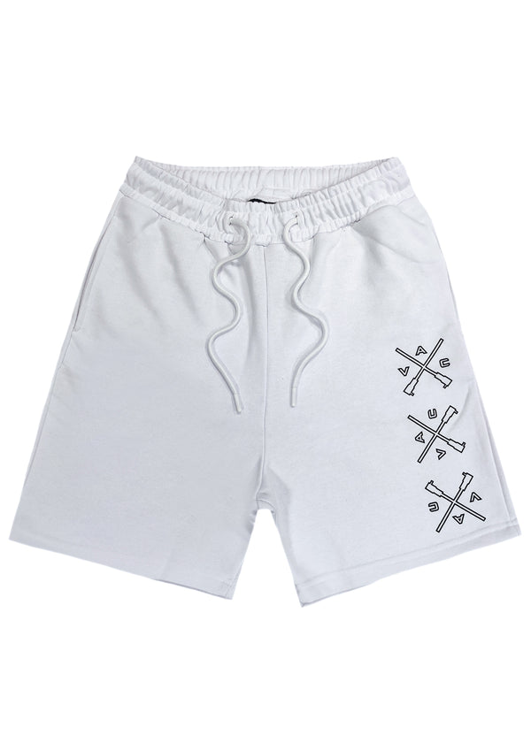 Ανδρική βερμούδα Vinyl art clothing - 07512-02 - regular fit shorts λευκό