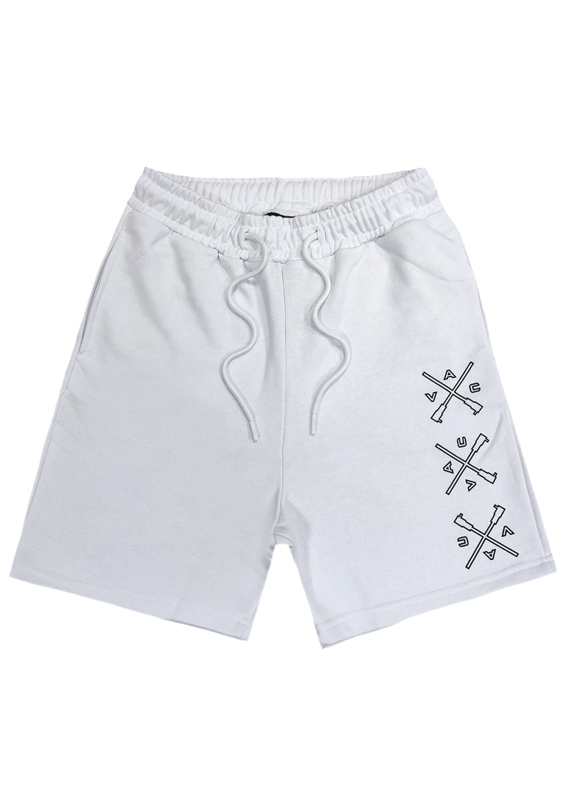 Ανδρική βερμούδα Vinyl art clothing - 07512-02 - regular fit shorts λευκό