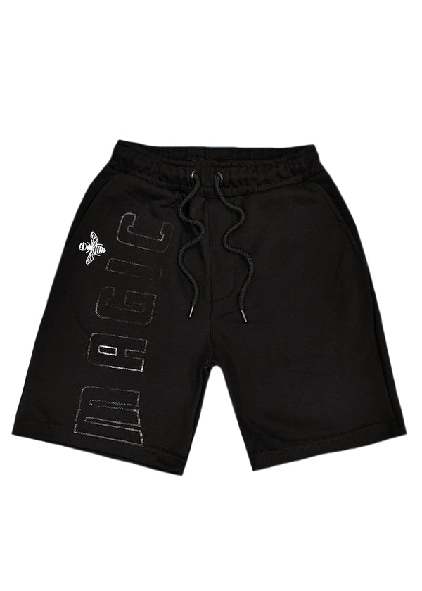 Ανδρική βερμούδα Magicbee - MB2452 - reflective logo shorts μαύρο