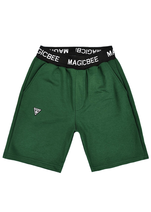 Βερμούδα Magicbee - MB2455 - rib logo shorts πράσινο